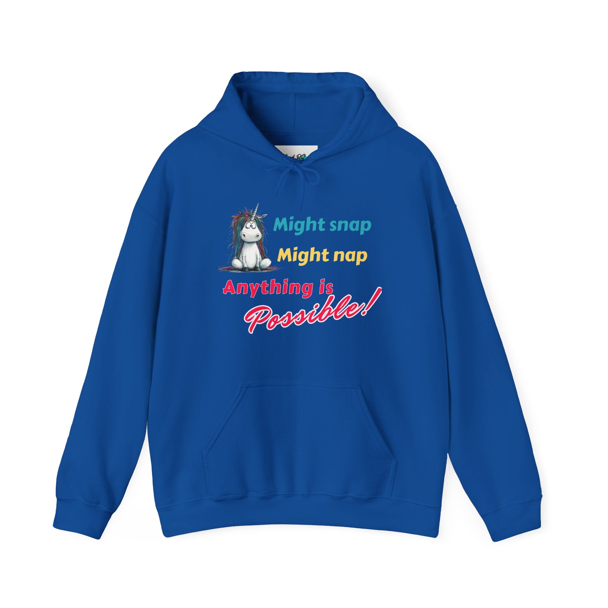 Might Snap Might Nap Anything is Possible Unicorn Hoodie | Cozy Sweatshirt | Cute Gift for Friends | Fun Casual Wear | Perfect for Fall & Winter