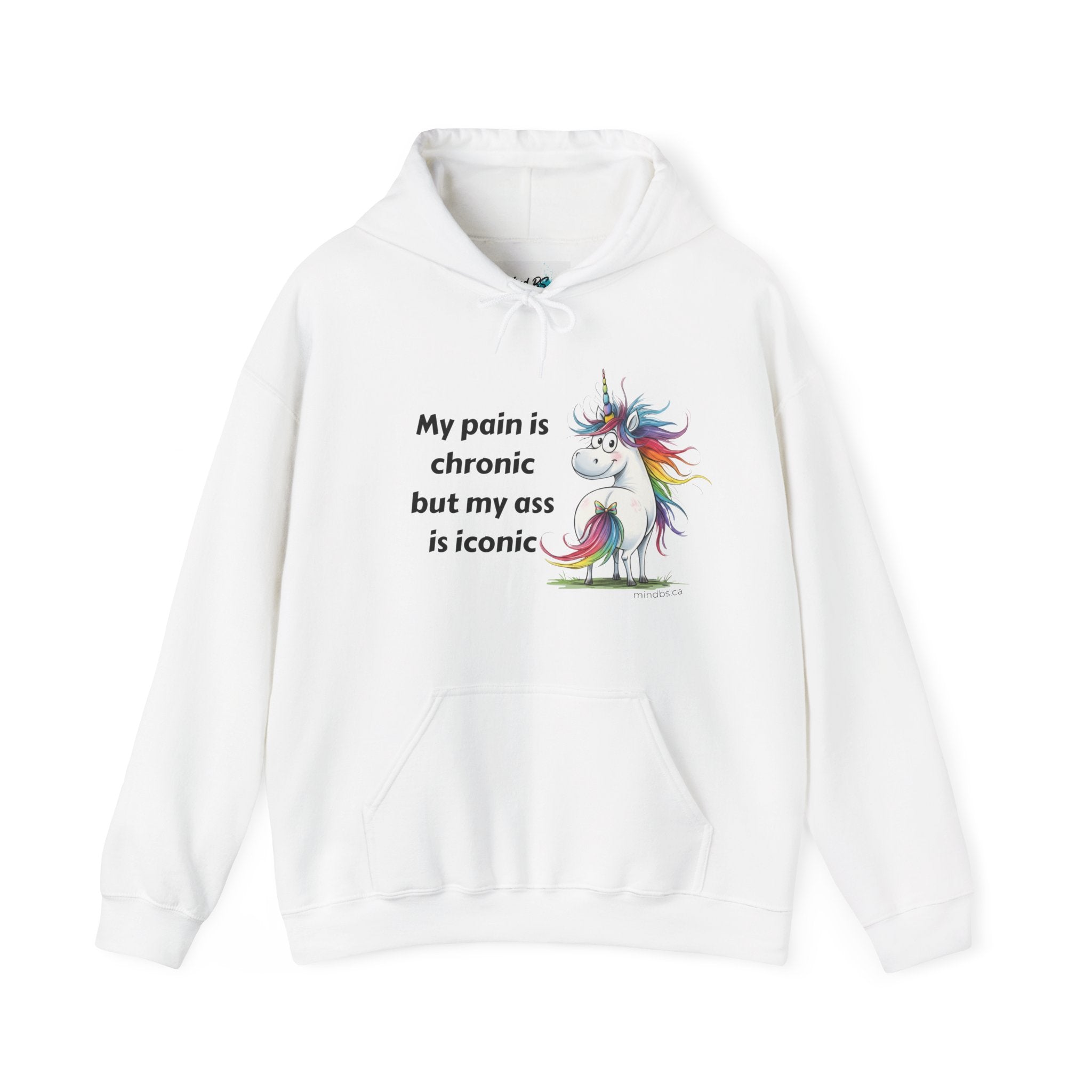 My Pain is Chronic but my Ass is Iconic Unicorn Hoodie | Cozy Sweatshirt | Cute Gift for Friends | Fun Casual Wear | Perfect for Fall & Winter