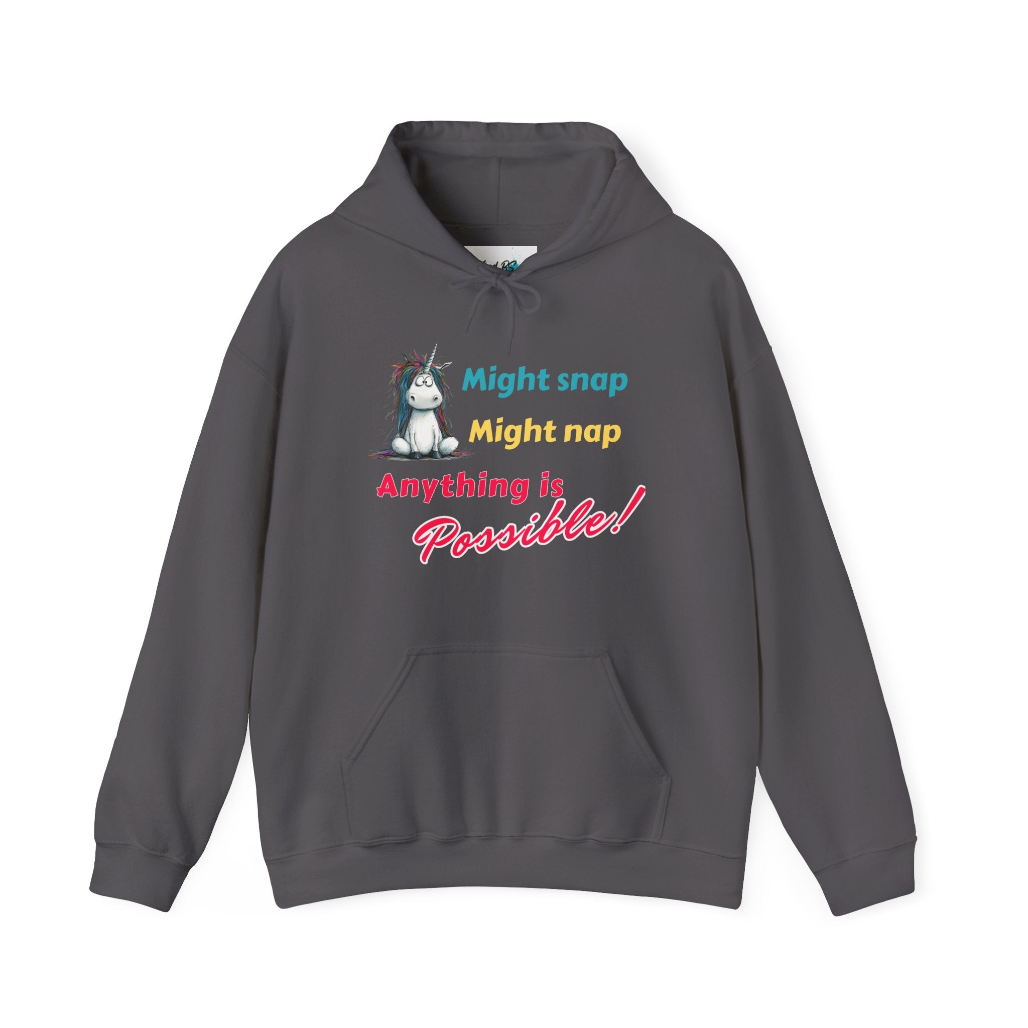 Might Snap Might Nap Anything is Possible Unicorn Hoodie | Cozy Sweatshirt | Cute Gift for Friends | Fun Casual Wear | Perfect for Fall & Winter