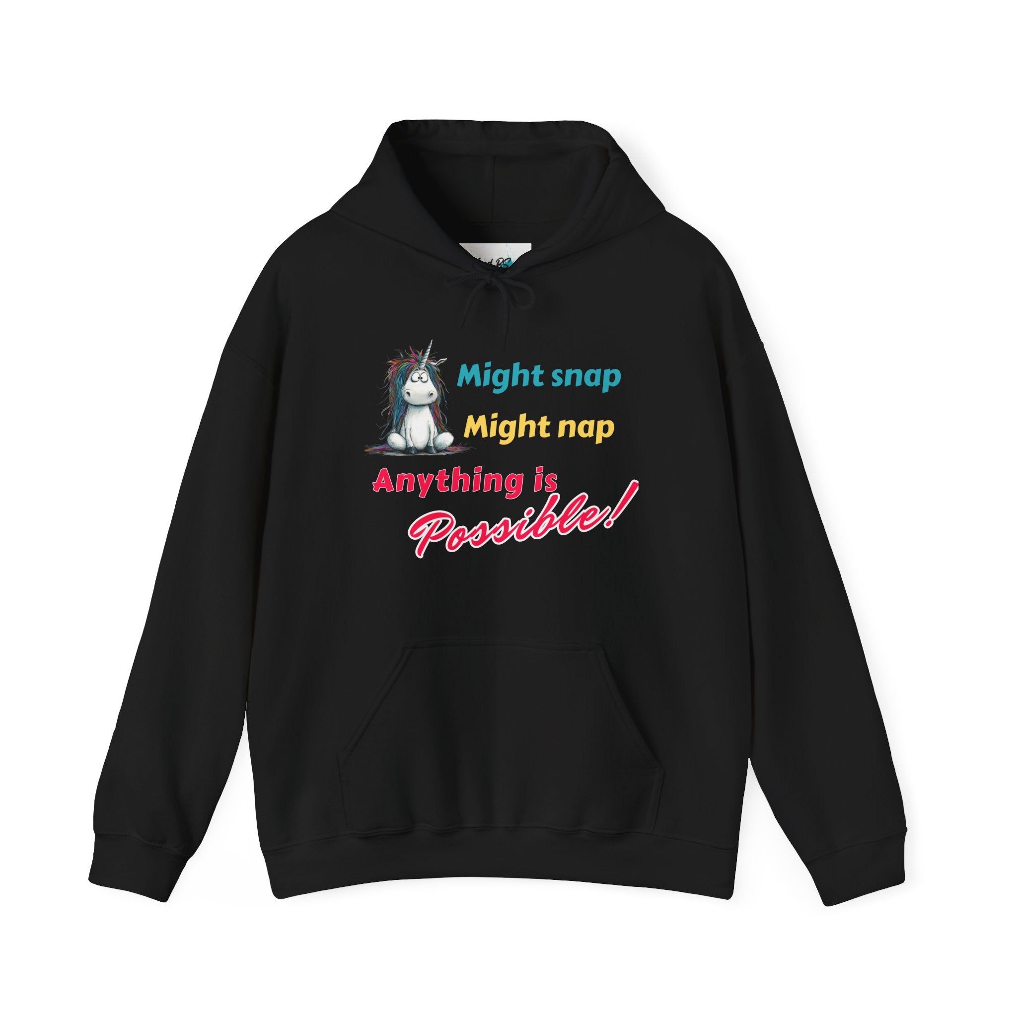 Might Snap Might Nap Anything is Possible Unicorn Hoodie | Cozy Sweatshirt | Cute Gift for Friends | Fun Casual Wear | Perfect for Fall & Winter