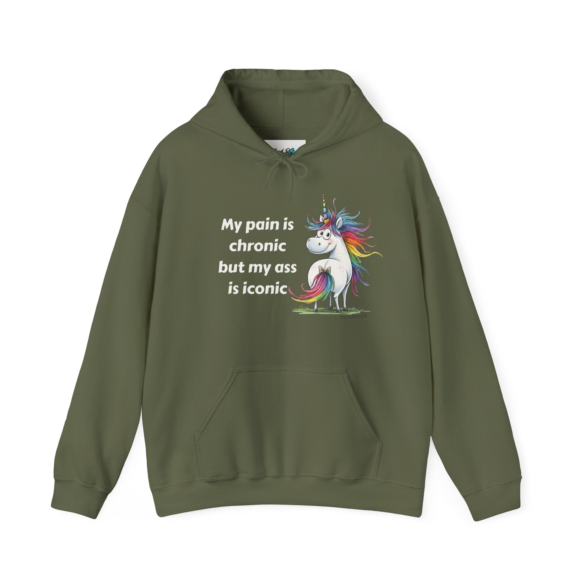 My Pain is Chronic but my Ass is Iconic Unicorn Hoodie | Cozy Sweatshirt | Cute Gift for Friends | Fun Casual Wear | Perfect for Fall & Winter