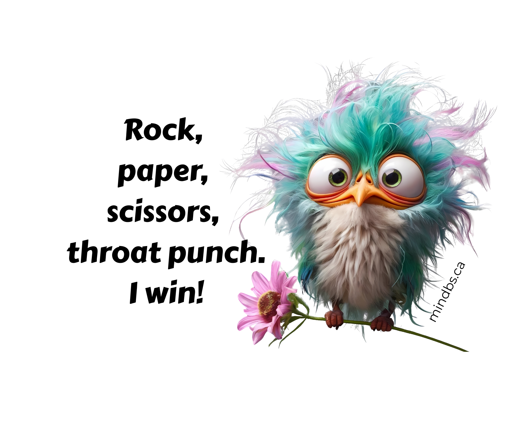 Rock Paper Scissors Throat Punch! I Win! Kiss-cut vinyl funny sticker