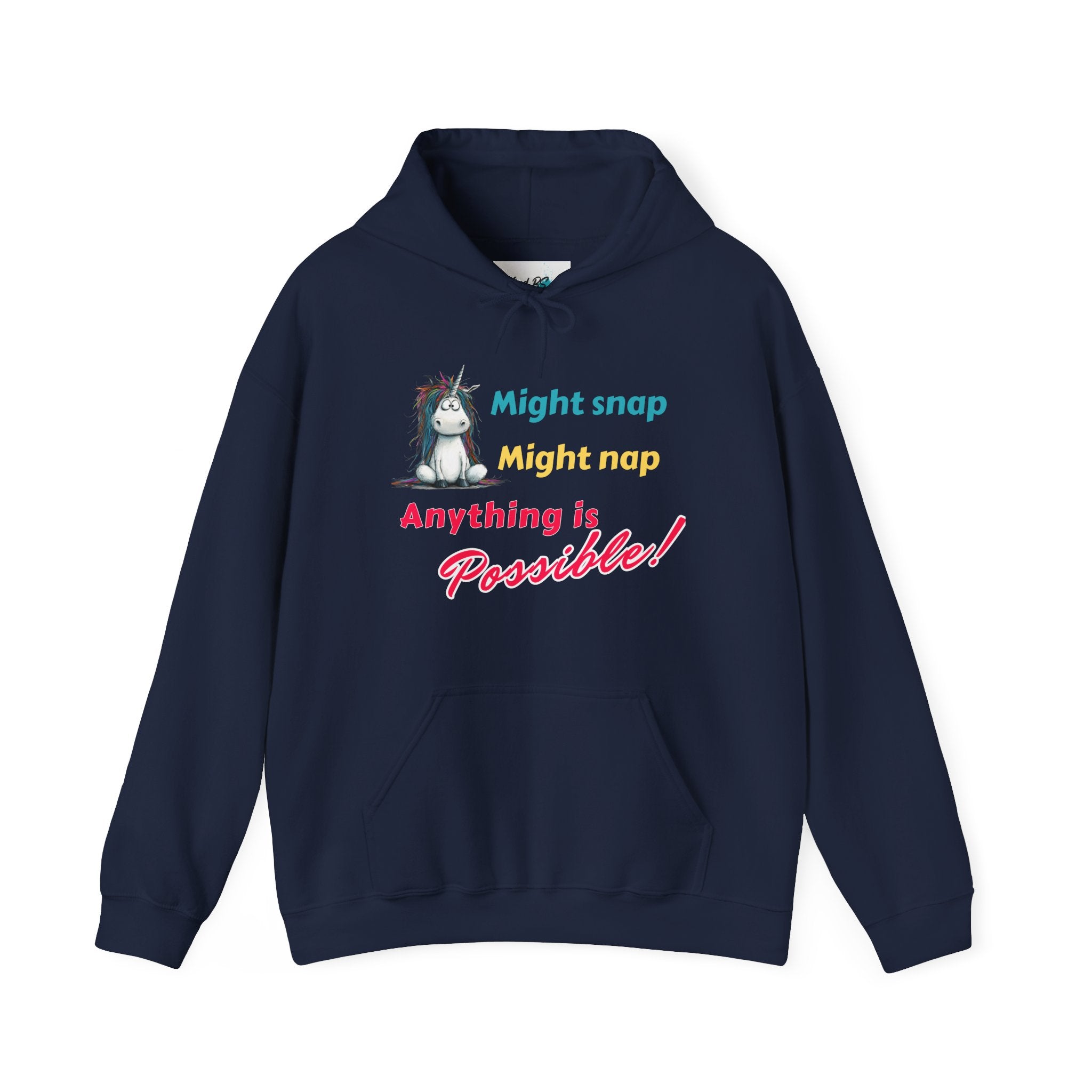 Might Snap Might Nap Anything is Possible Unicorn Hoodie | Cozy Sweatshirt | Cute Gift for Friends | Fun Casual Wear | Perfect for Fall & Winter
