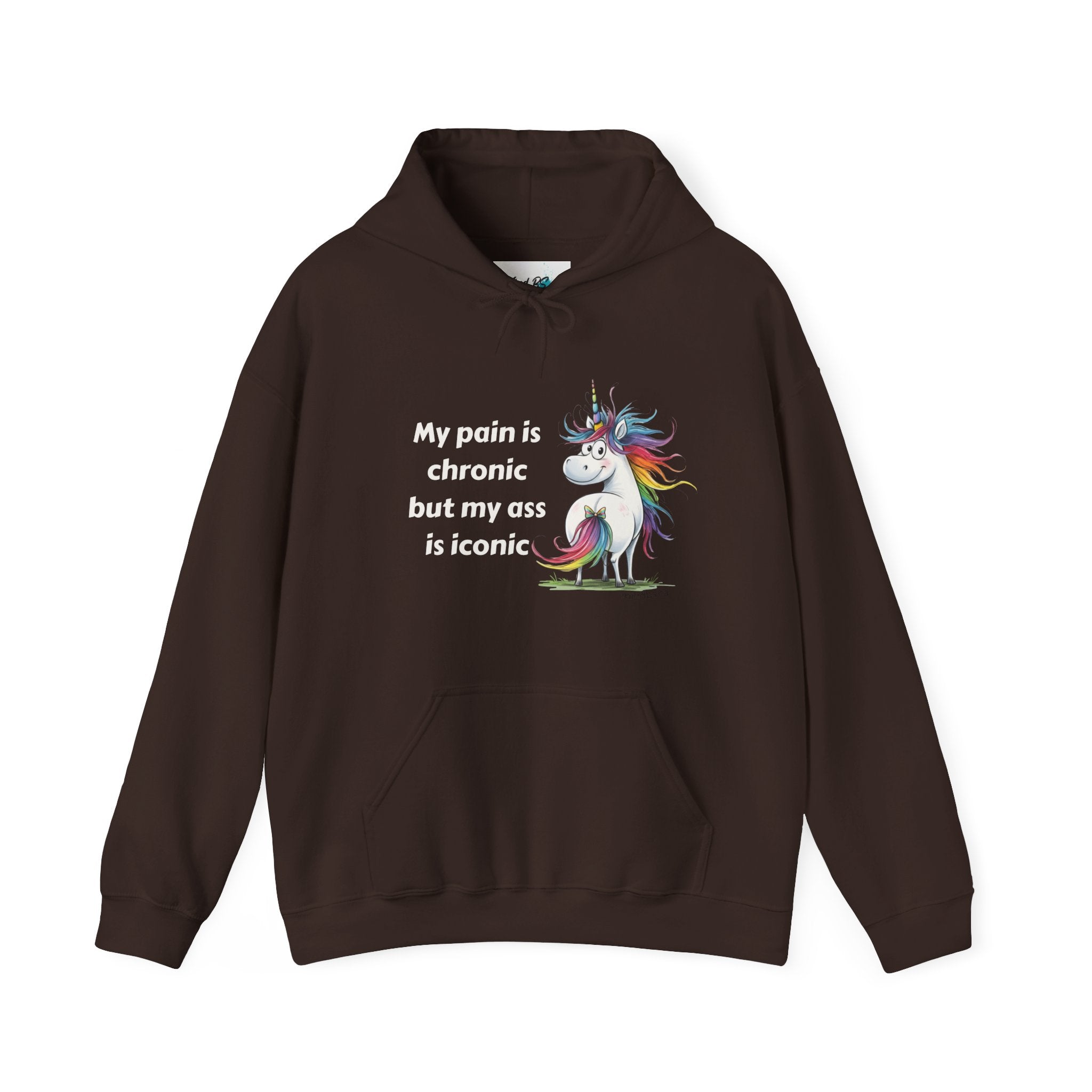 My Pain is Chronic but my Ass is Iconic Unicorn Hoodie | Cozy Sweatshirt | Cute Gift for Friends | Fun Casual Wear | Perfect for Fall & Winter