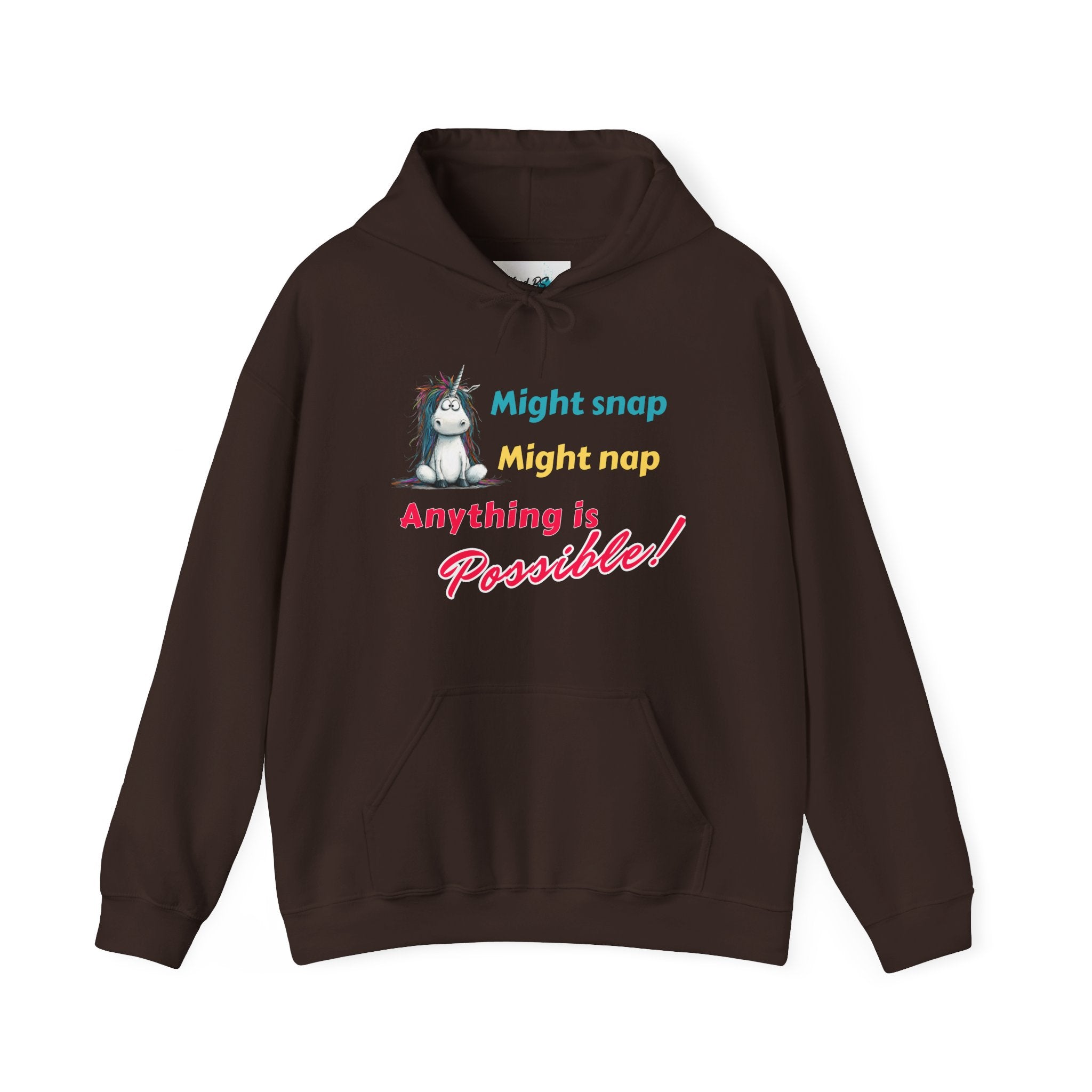 Might Snap Might Nap Anything is Possible Unicorn Hoodie | Cozy Sweatshirt | Cute Gift for Friends | Fun Casual Wear | Perfect for Fall & Winter